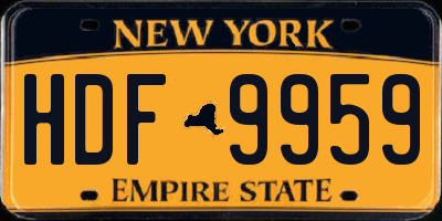 NY license plate HDF9959