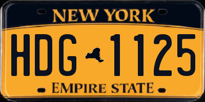 NY license plate HDG1125