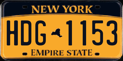 NY license plate HDG1153
