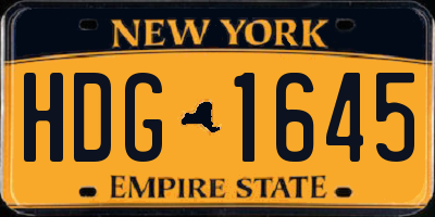NY license plate HDG1645
