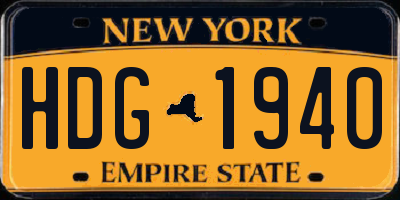 NY license plate HDG1940