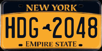 NY license plate HDG2048