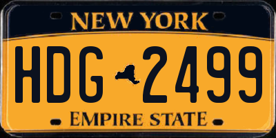 NY license plate HDG2499