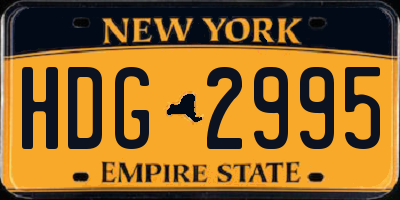 NY license plate HDG2995