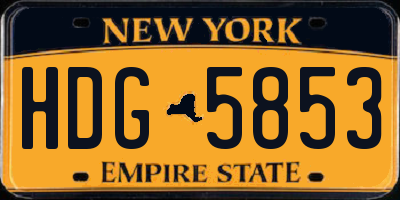 NY license plate HDG5853