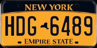 NY license plate HDG6489
