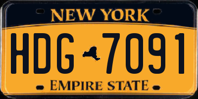 NY license plate HDG7091