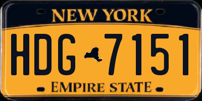 NY license plate HDG7151