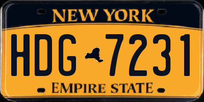 NY license plate HDG7231