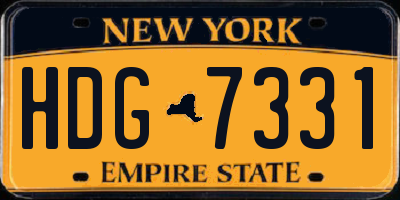NY license plate HDG7331
