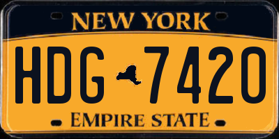 NY license plate HDG7420