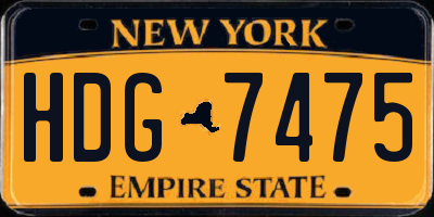NY license plate HDG7475
