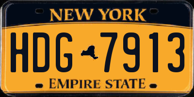 NY license plate HDG7913