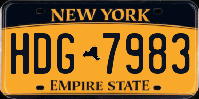 NY license plate HDG7983