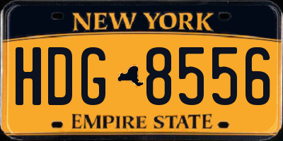 NY license plate HDG8556