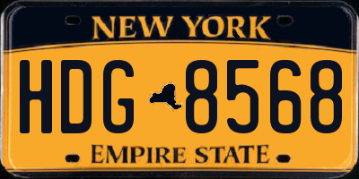 NY license plate HDG8568