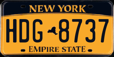 NY license plate HDG8737