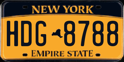 NY license plate HDG8788