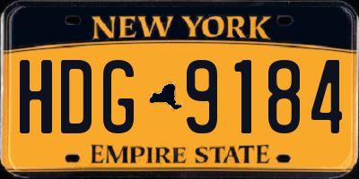 NY license plate HDG9184