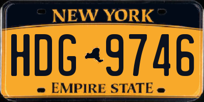 NY license plate HDG9746