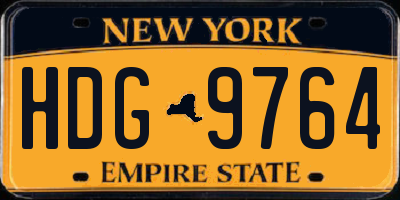 NY license plate HDG9764