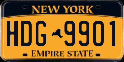 NY license plate HDG9901