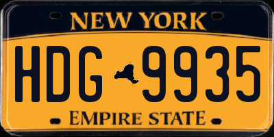 NY license plate HDG9935