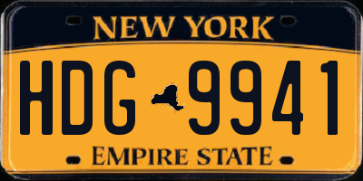 NY license plate HDG9941