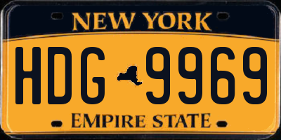 NY license plate HDG9969