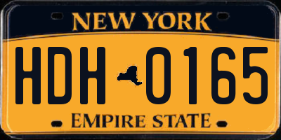 NY license plate HDH0165