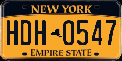 NY license plate HDH0547