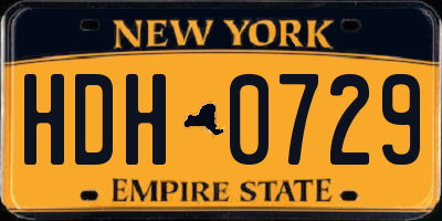 NY license plate HDH0729