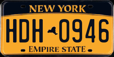 NY license plate HDH0946