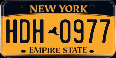 NY license plate HDH0977
