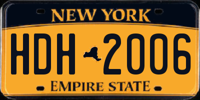 NY license plate HDH2006