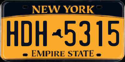 NY license plate HDH5315