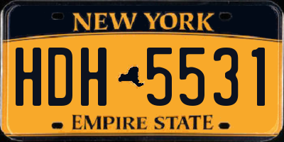 NY license plate HDH5531