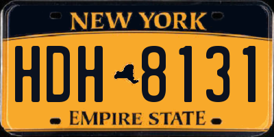 NY license plate HDH8131