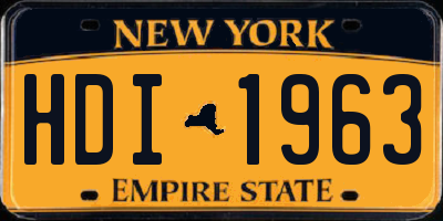 NY license plate HDI1963