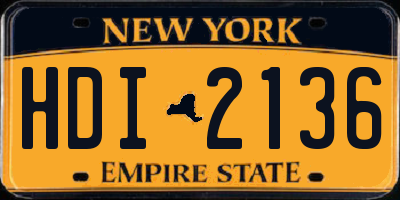 NY license plate HDI2136