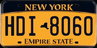NY license plate HDI8060