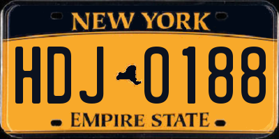 NY license plate HDJ0188