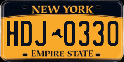 NY license plate HDJ0330