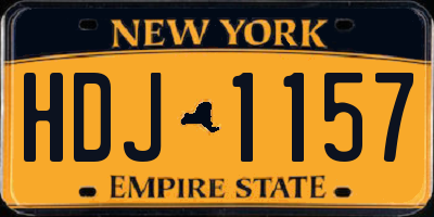 NY license plate HDJ1157