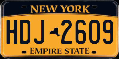 NY license plate HDJ2609