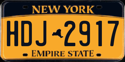 NY license plate HDJ2917