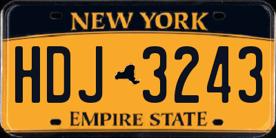 NY license plate HDJ3243
