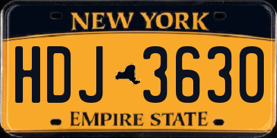 NY license plate HDJ3630