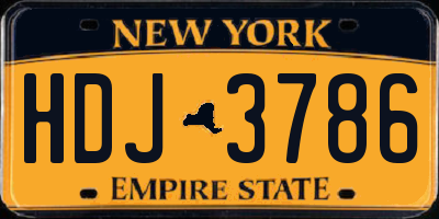 NY license plate HDJ3786