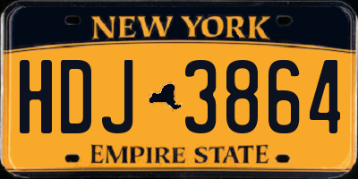 NY license plate HDJ3864